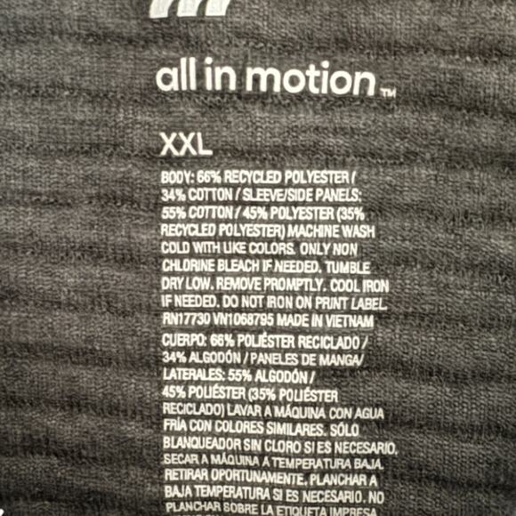All in Motion Gray Funnel Neck Pullover Sweatshirt XXL Ribbed Stretch Knit NWT - Picture 14 of 14